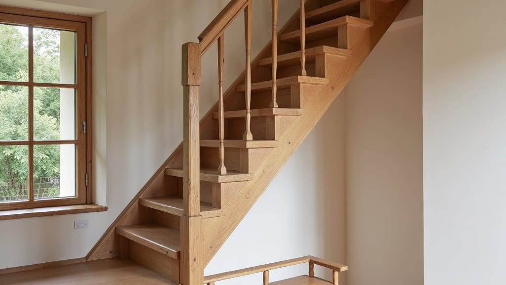 Monte-escalier droit installé sur un escalier en bois dans une maison traditionnelle à Lussac