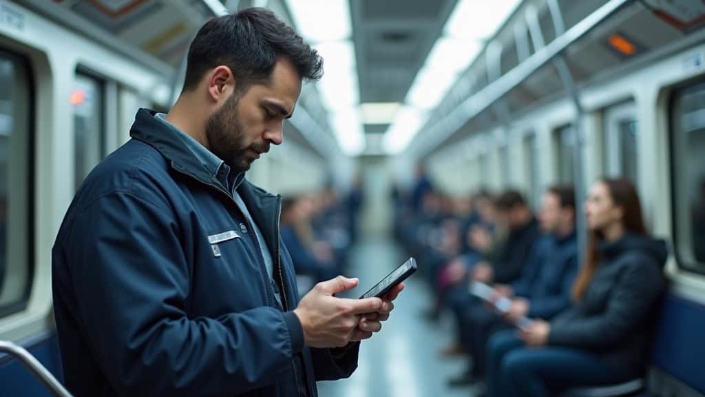 Technicien en train d