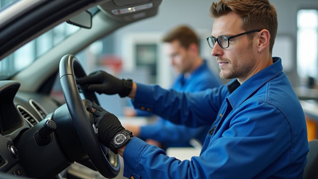 Technicien vérifiant le bon fonctionnement d