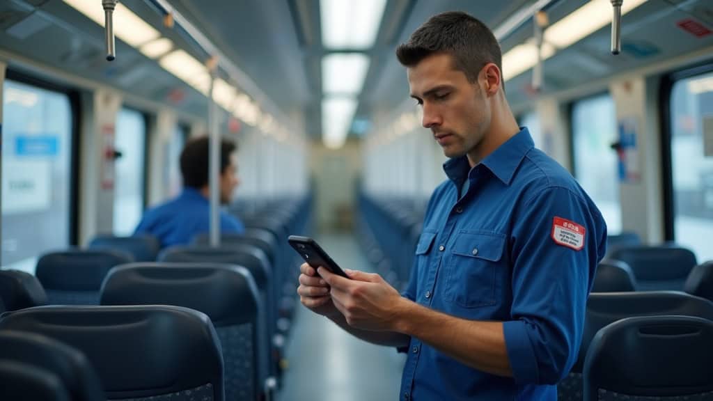 Technicien en train d