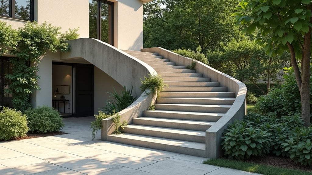 Monte-escalier extérieur installé à Marssac-sur-Tarn pour accès au jardin