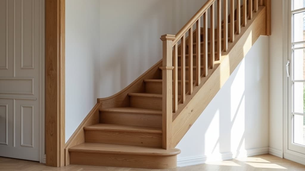 Monte-escalier droit installé sur un escalier en bois dans une maison traditionnelle de Matignon