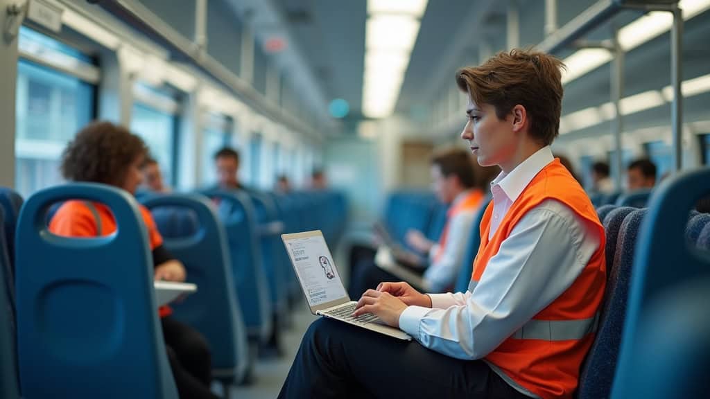 Technicien en train d