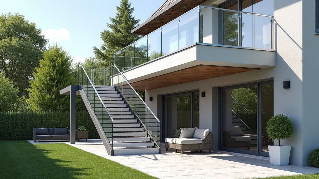 Monte-escalier extérieur en aluminium installé à l