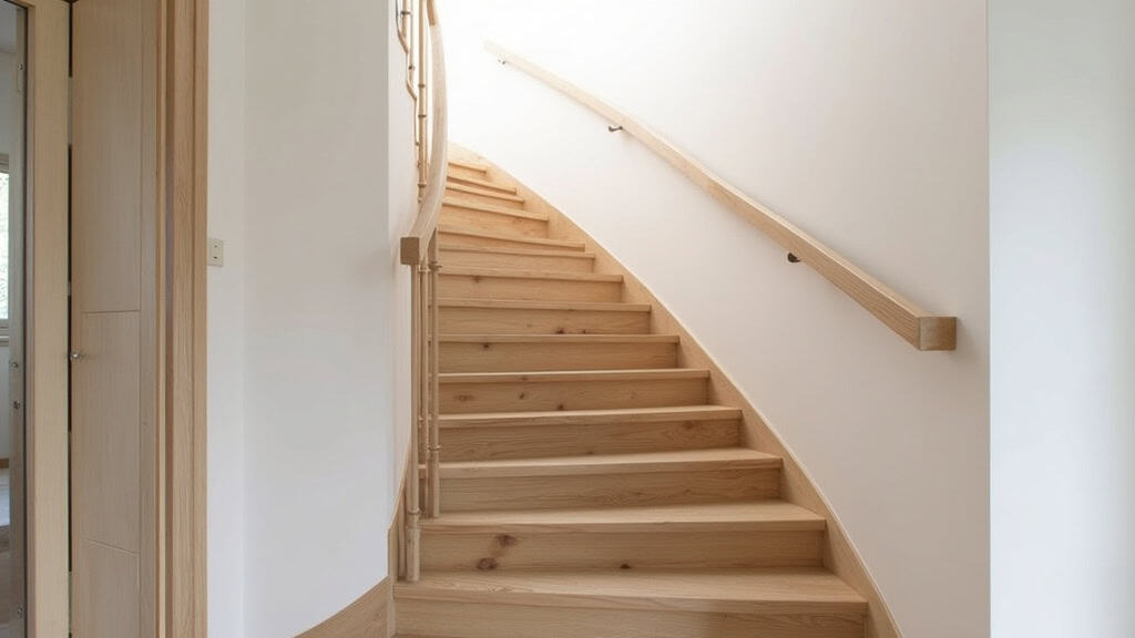 Monte-escalier droit installé sur un escalier en bois à Mérignies, avec siège ergonomique et rail discret