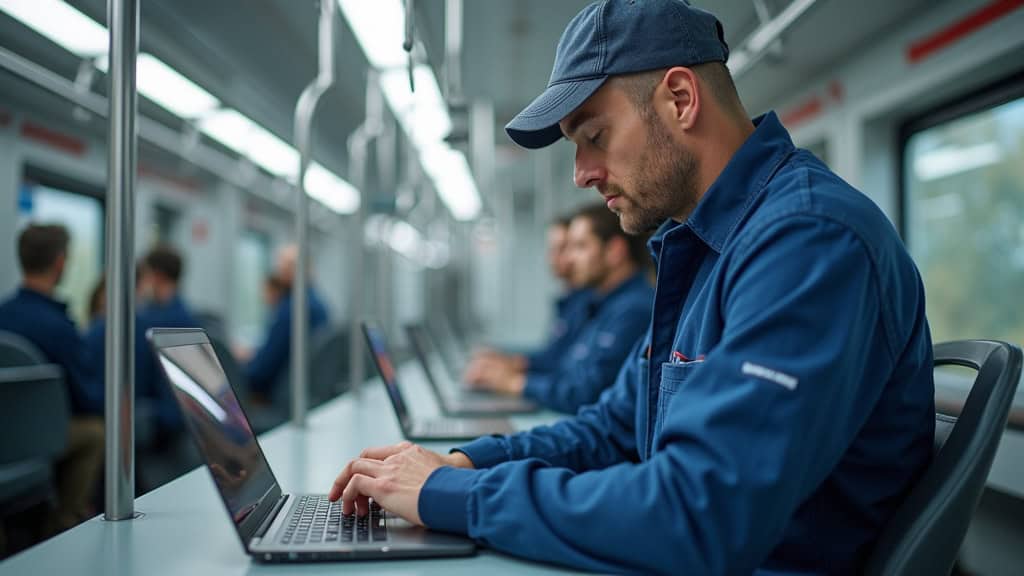 Technicien en train d