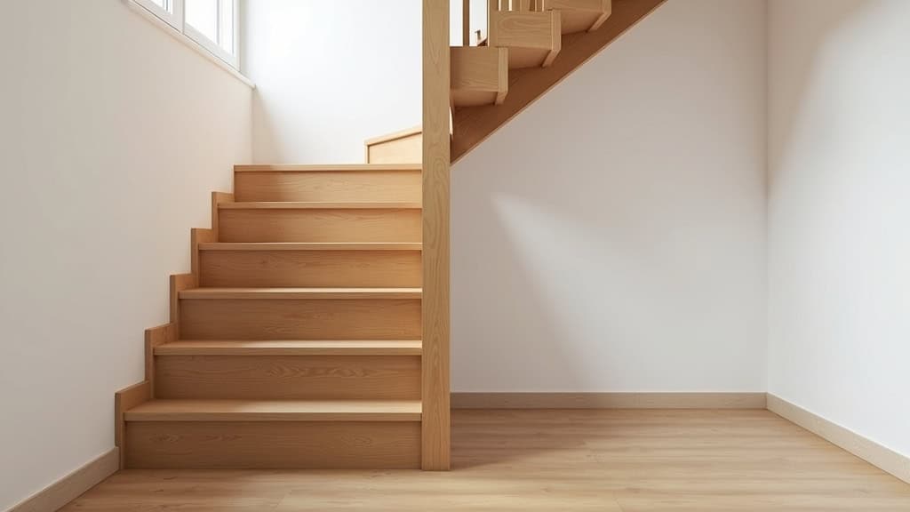 Monte-escalier droit installé dans un escalier en bois d