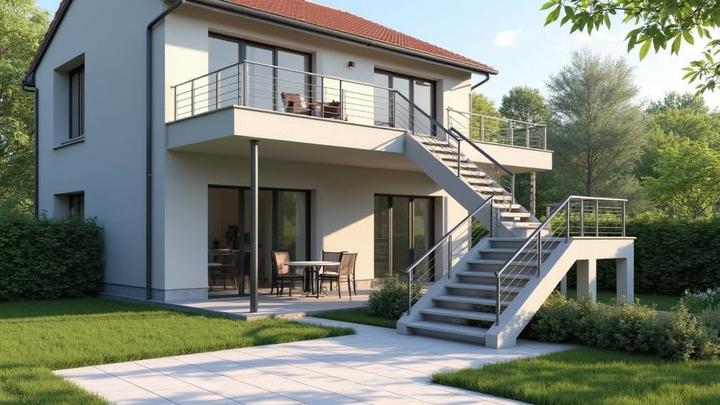 Monte-escalier pour extérieur installé sur les marches d