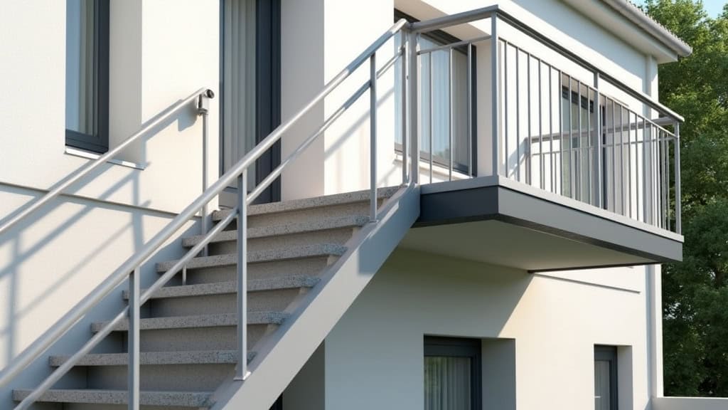 Monte-escalier extérieur installé sur un perron à Montrodat avec housse de protection