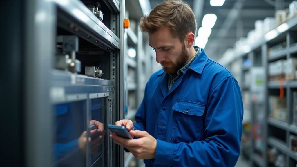 Technicien vérifiant le fonctionnement d