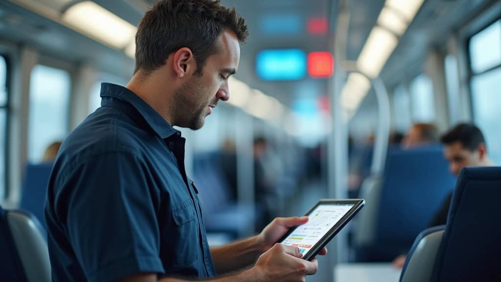 Technicien en train d