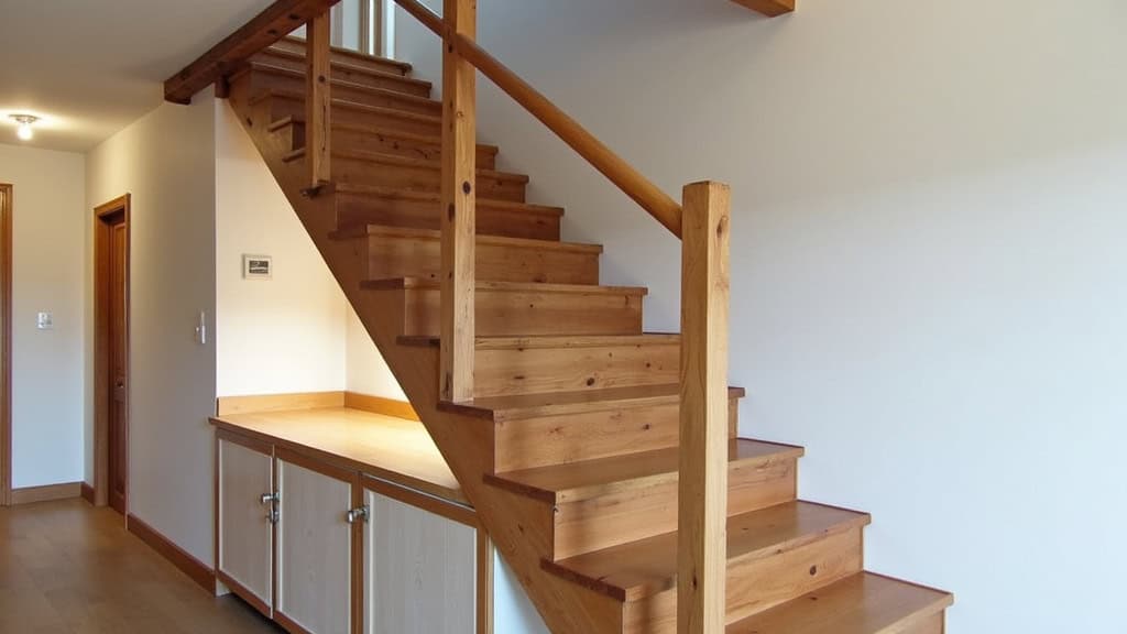 Monte-escalier droit installé sur un escalier en bois dans une maison traditionnelle de Morannes sur Sarthe-Daumeray