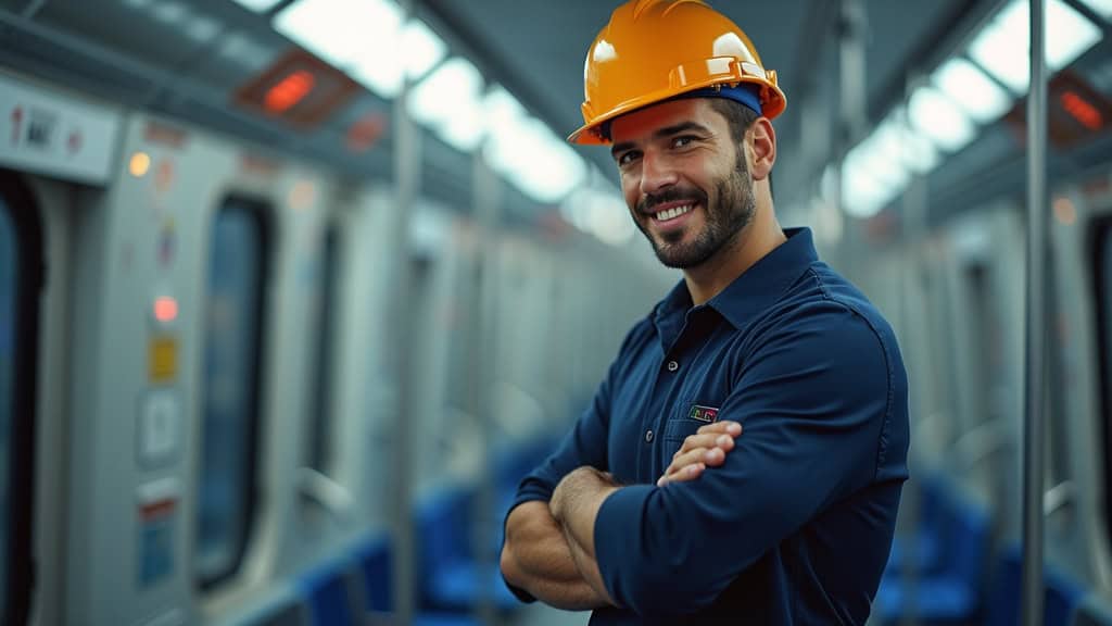 Technicien en train d