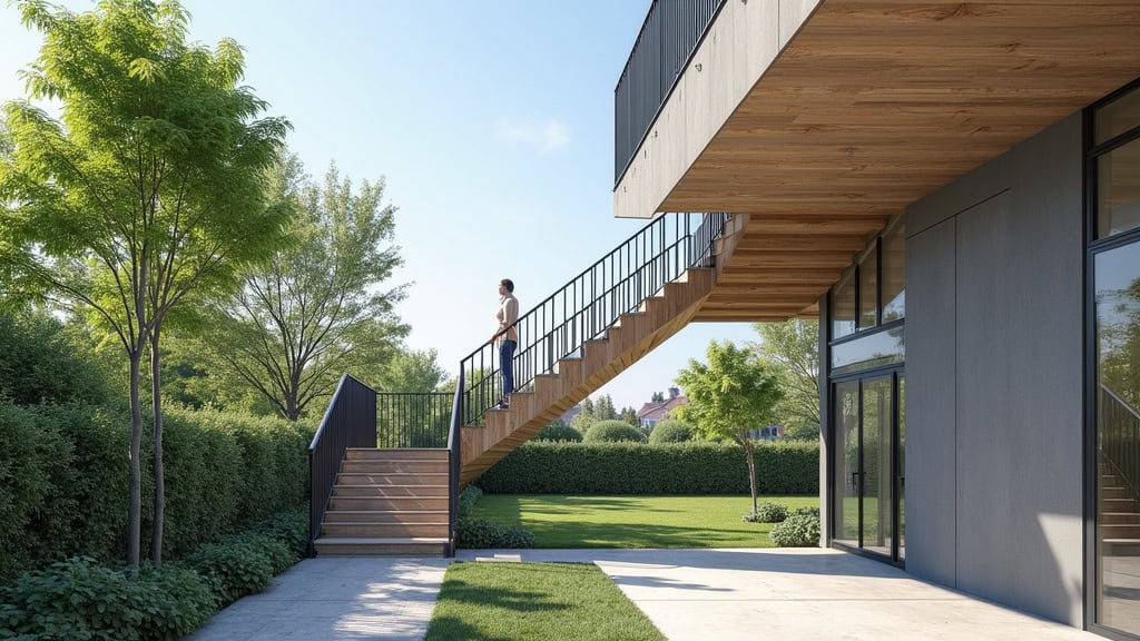 Monte-escalier tournant installé sur un escalier en colimaçon à Moult-Chicheboville