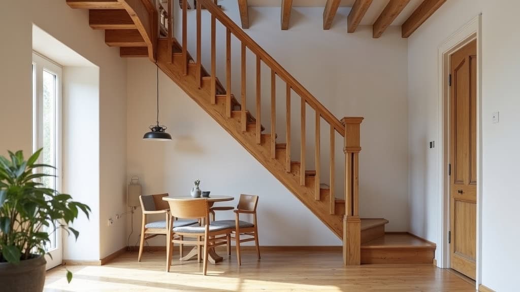 Monte-escalier installé sur un escalier droit en bois dans une maison traditionnelle de Moussy-le-Vieux