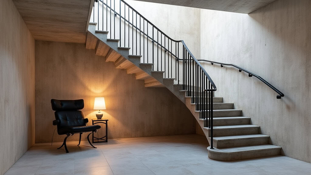 Monte-escalier tournant sur un escalier en L dans une vieille demeure de Mouthe, avec rail en aluminium et siège noir