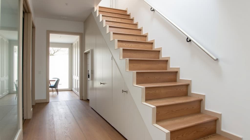 Monte-escalier droit installé dans une maison traditionnelle de Muret, intégré discrètement sur un escalier en bois