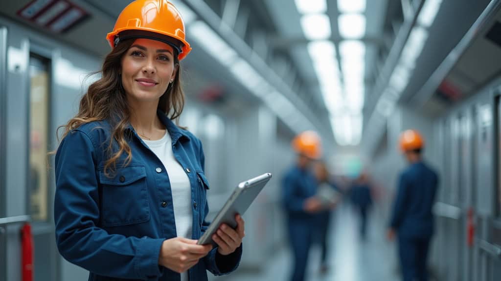 Technicien certifié en train d