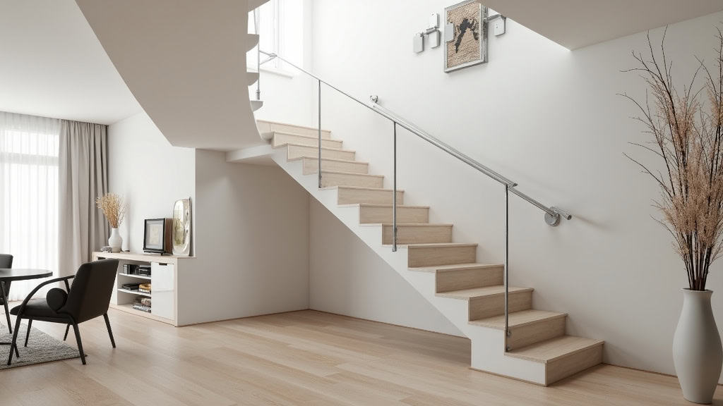 Monte-escalier droit installé dans une maison à Obenheim, avec siège ergonomique et rail discret sur les marches