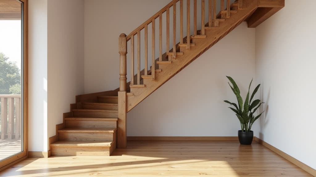 Monte-escalier droit installé sur un escalier en bois dans une maison traditionnelle d