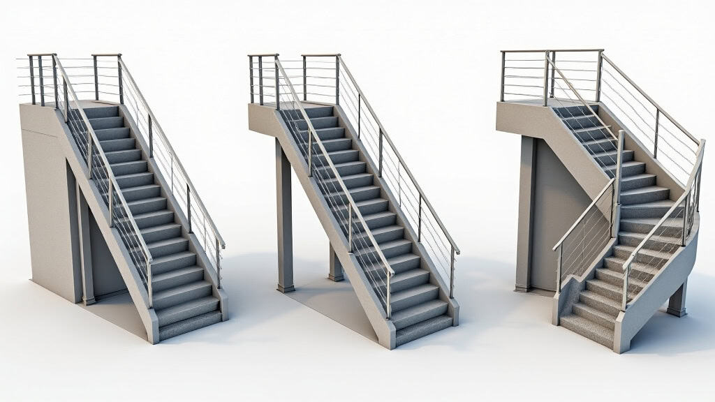 Différents types de monte-escalier installés à Onnion : droit, tournant et extérieur
