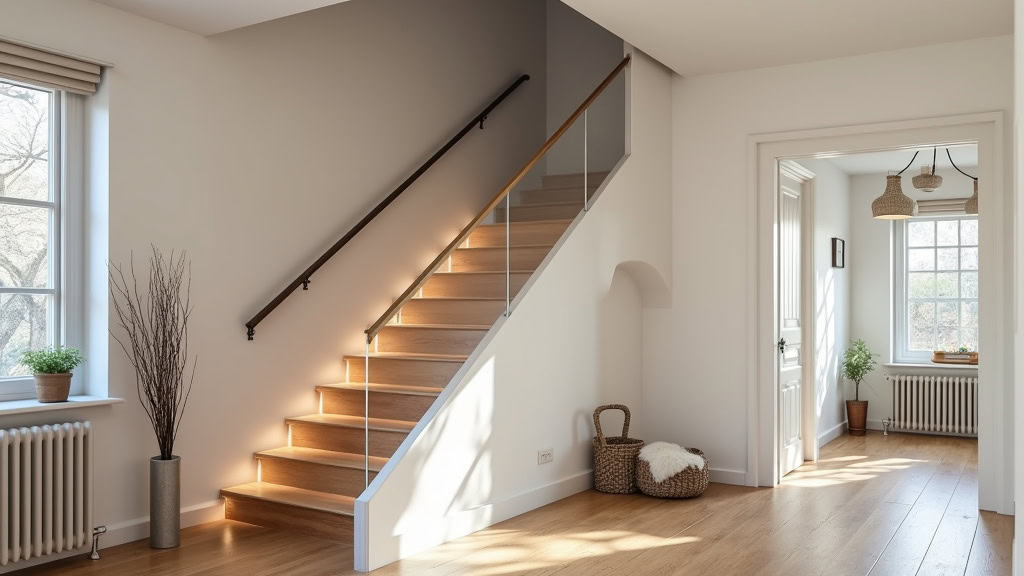 Monte-escalier à siège intégré dans un intérieur traditionnel d
