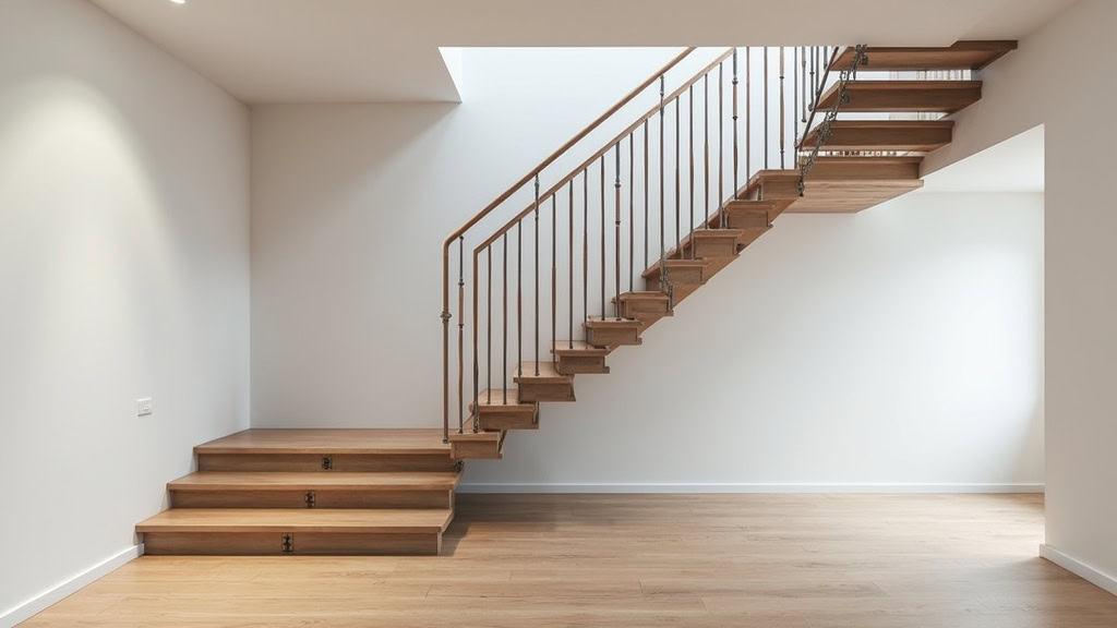 Monte-escalier droit installé dans un escalier intérieur à Pédernec, avec siège pivotant et glissière discrète