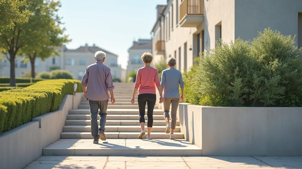 Personne âgée utilisant son monte escalier à Picauville