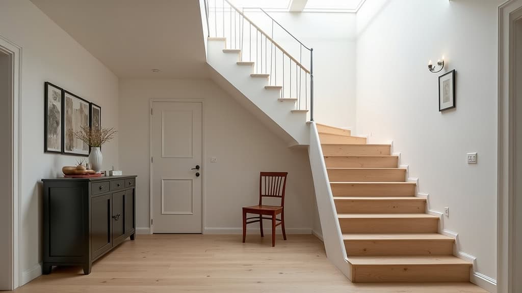Monte-escalier tournant installé dans un escalier d