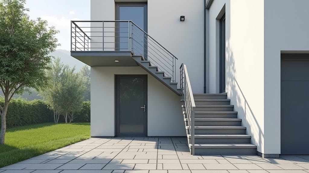 Monte-escalier extérieur en acier inoxydable installé sur les marches d