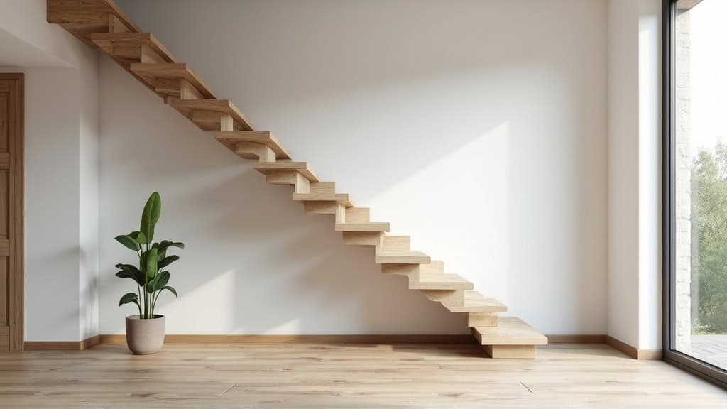 Monte-escalier replié contre le mur après utilisation dans une maison de Bouleurs