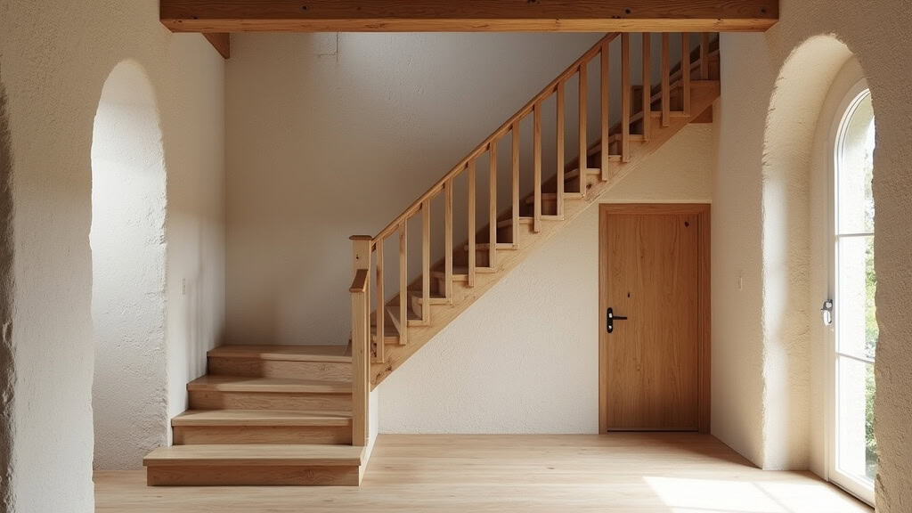 Monte-escalier droit installé sur un escalier en bois dans une maison traditionnelle à Roquecourbe
