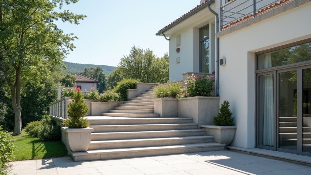 Monte-escalier extérieur installé sur les marches d