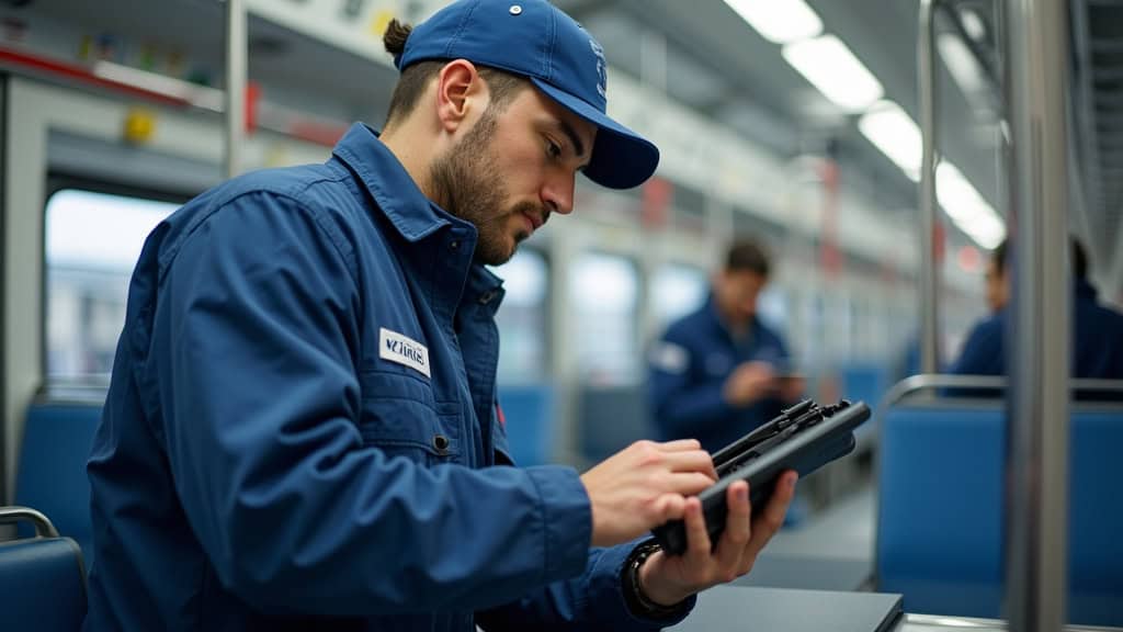 Technicien en train d