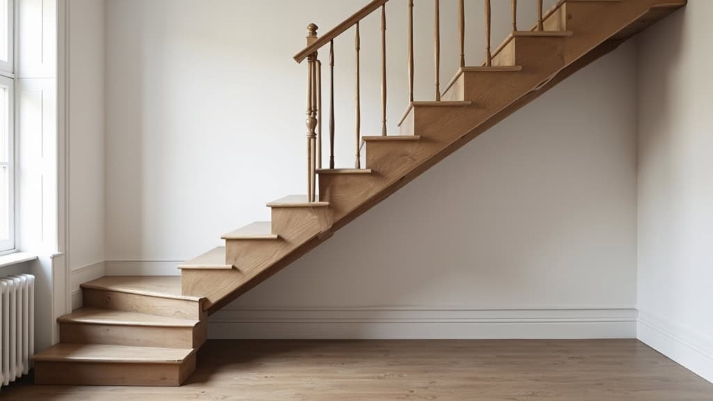Monte-escalier courbe personnalisé pour un escalier à virage avec palier, installé dans une maison ancienne de Saint-Bauzille-de-Putois, design discret et moderne