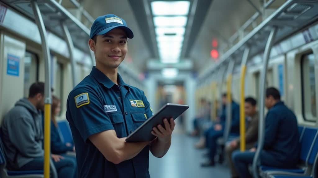 Technicien en train d