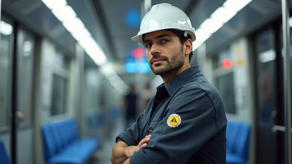 Technicien en train d