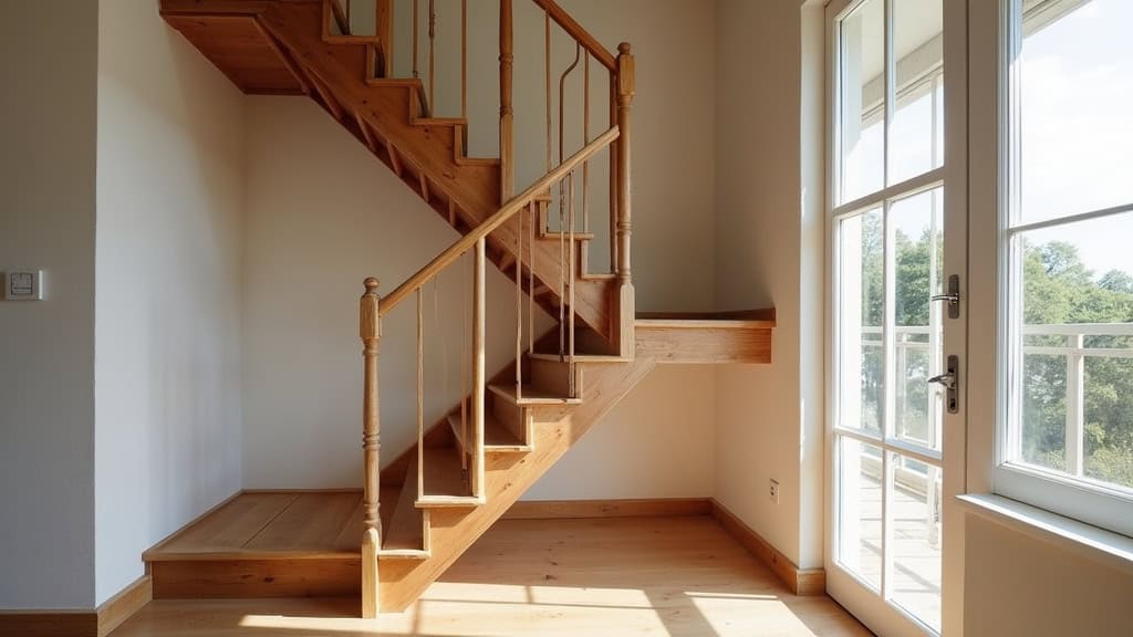 Monte-escalier droit installé sur un escalier en bois dans une maison traditionnelle de Saint-Cyr-l