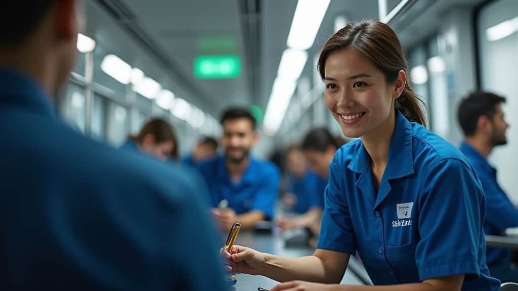 Technicien en train d