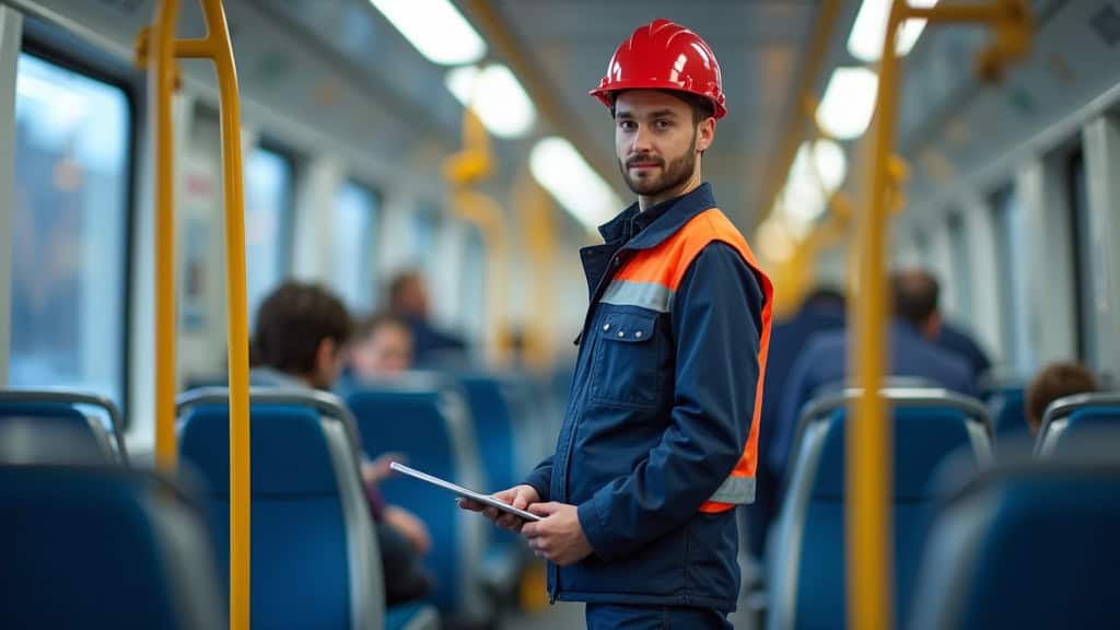 Technicien en train d