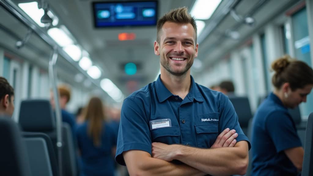 Technicien en train d