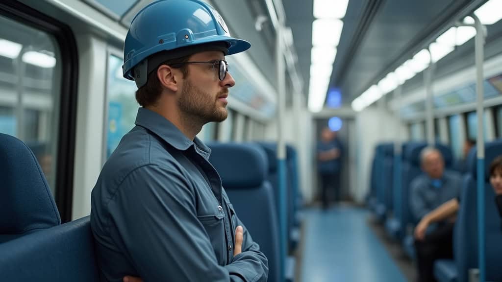 Technicien en train d