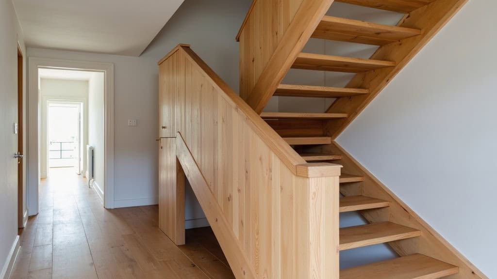 Monte-escalier courbe sur mesure installé sur un escalier en colimaçon en bois dans une maison du XVIIIe siècle à Saint-Geniès-Bellevue