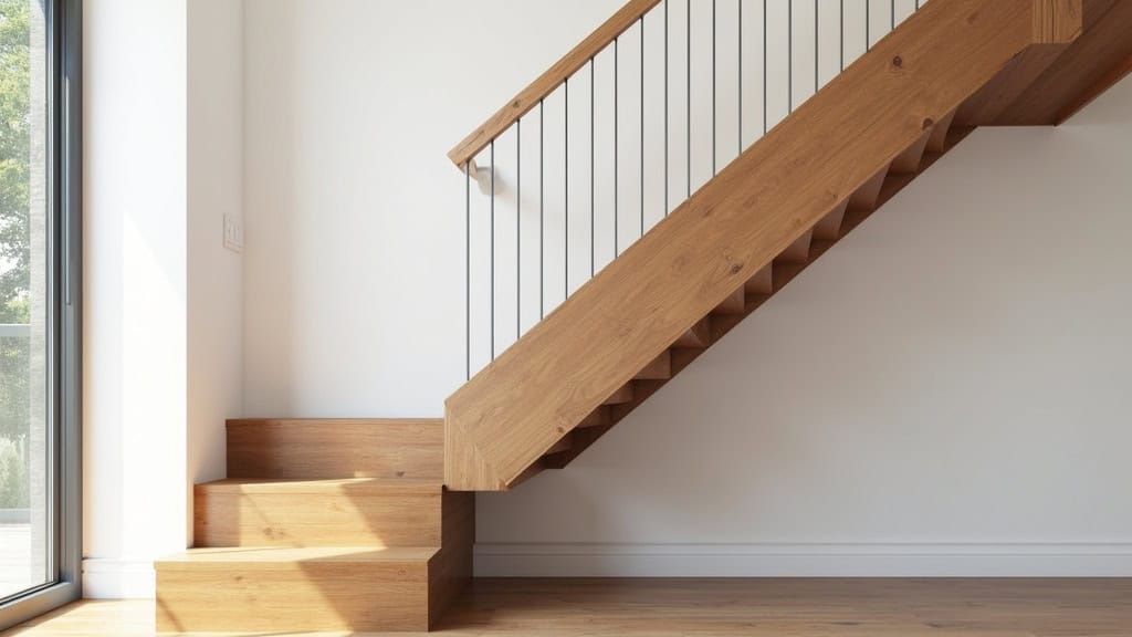 Monte-escalier droit installé dans un escalier en bois d