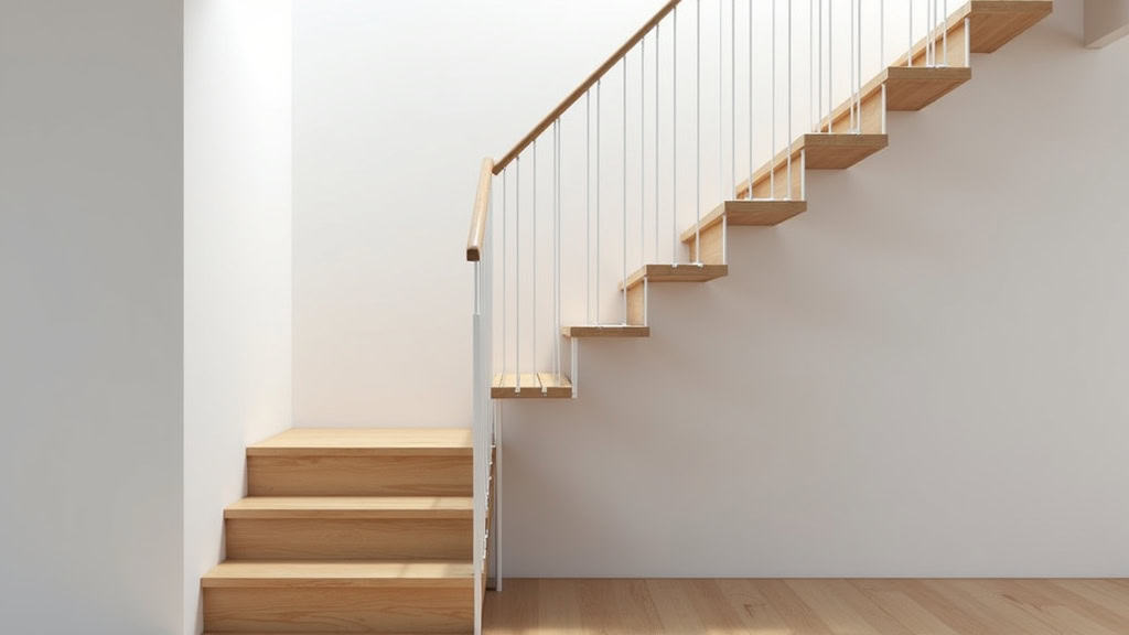 Monte-escalier tournant en aluminium blanc intégré dans un escalier en bois d