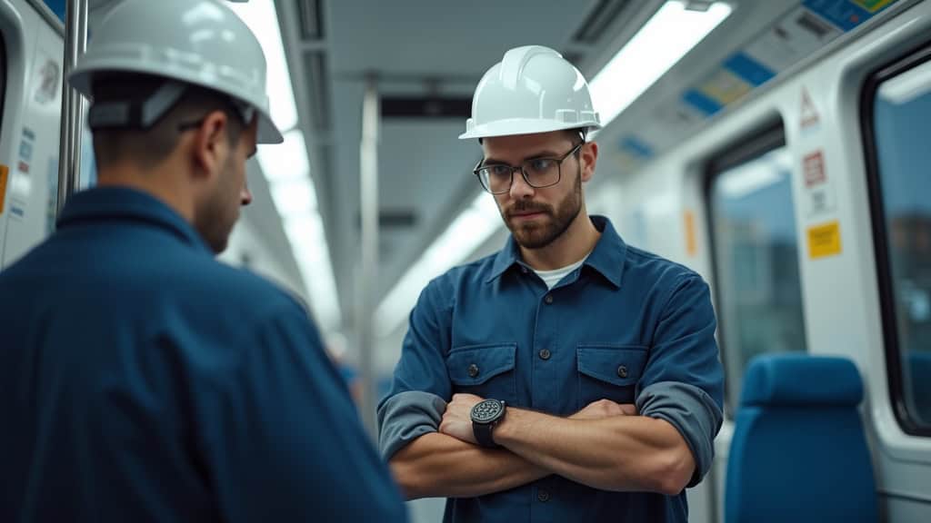 Technicien en train d