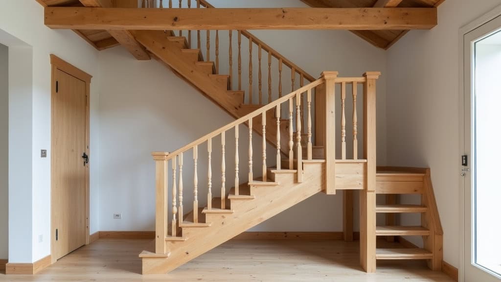 Monte-escalier droit installé sur un escalier en bois dans une maison traditionnelle de Saint-Jean-de-Verges
