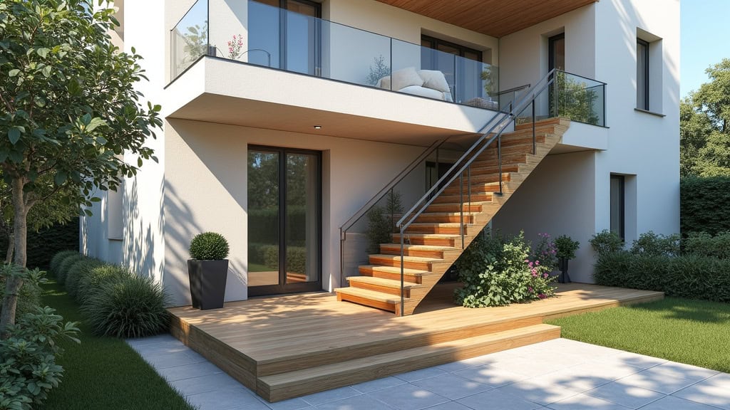 Monte-escalier extérieur installé à l