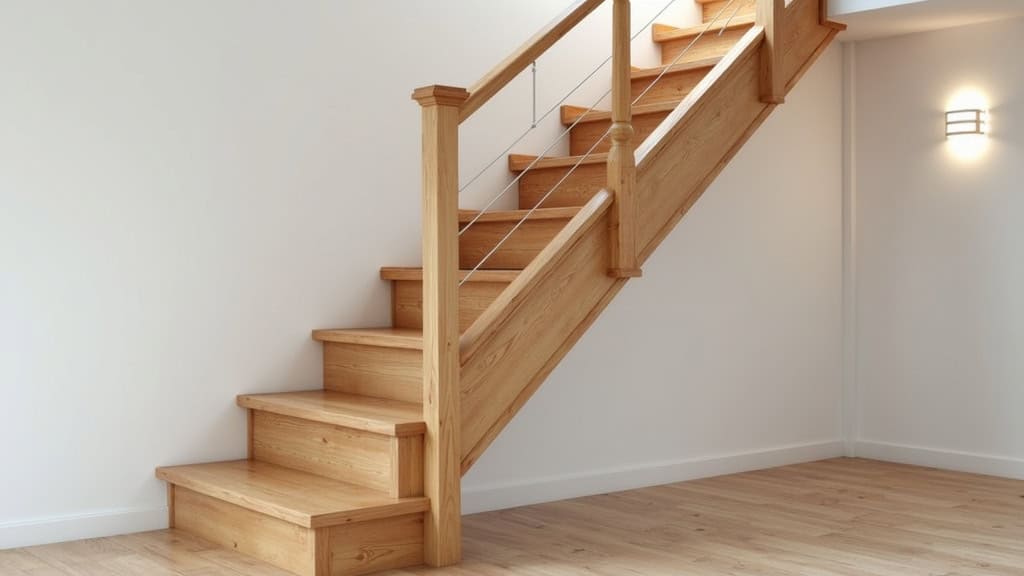 Monte-escalier droit installé dans un escalier en bois d