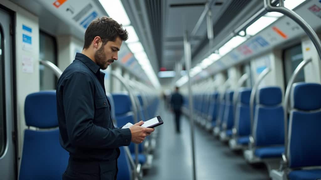 Technicien en train d